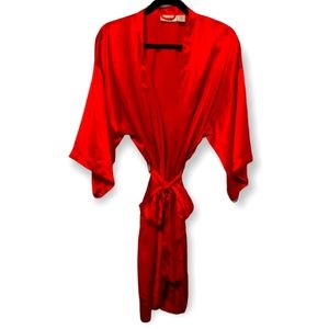 Vintage 90s/80s Gold Tag Victoria's Secret Red Lingerie Robe, OS